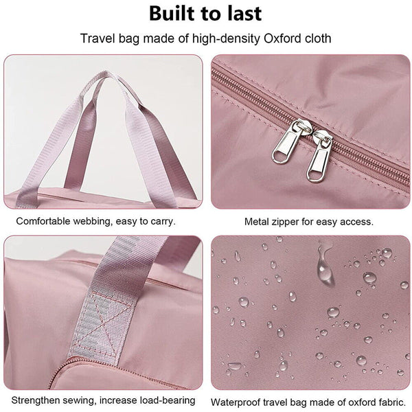 Women Large Capacity Collapsible Travel Bag Expandable Waterproof Duffel Bag New