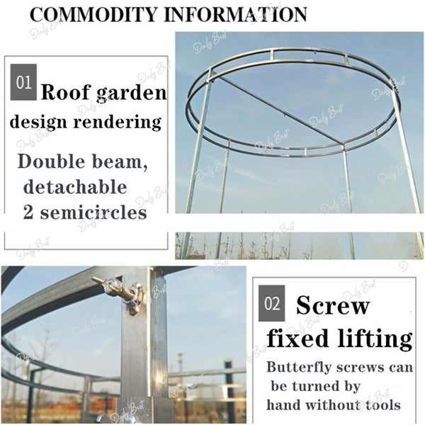 Round Ajustable Canopy Arbour Round Iron Backdrop Stand Curtain Drape Wedding