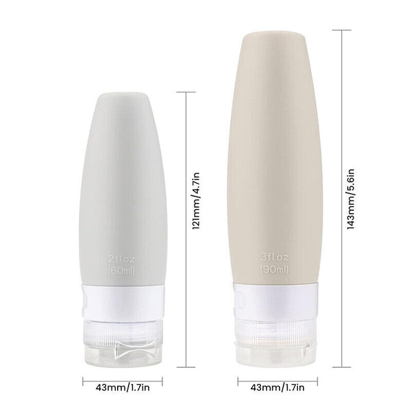 4PCS Silicone Empty Bottle Travel Shampoo Lotion Cosmetic Container Dispenser AU