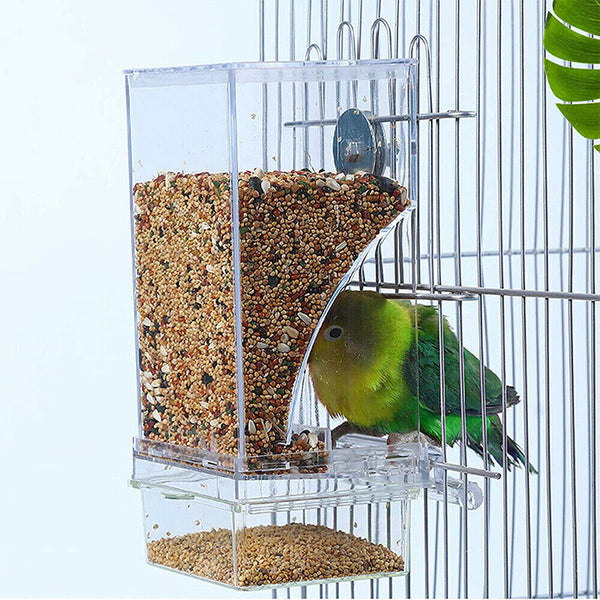 1 or 2x No Mess Bowl Auto Cage Bird Feeder Cup Automatic Parrot Canary Cockatiel