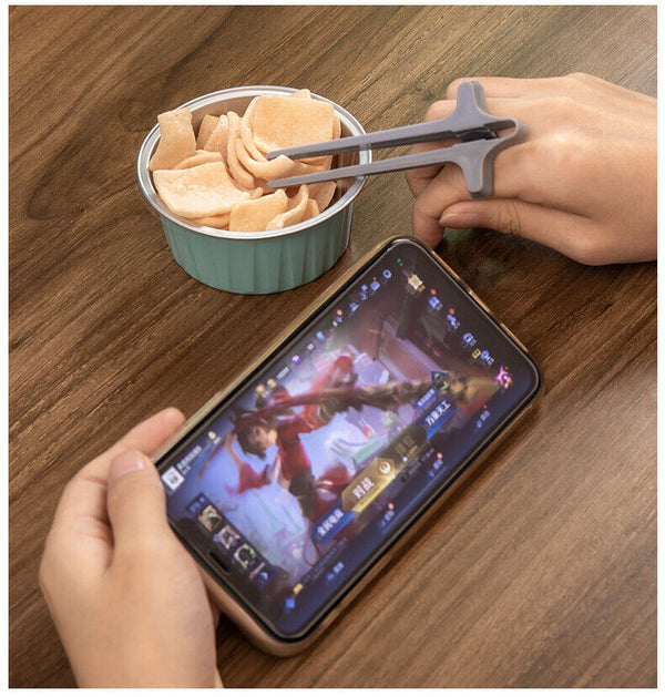 16PCS Free-Hands Snack Chopsticks Play Games Finger Chopsticks Clip Snacks Tools