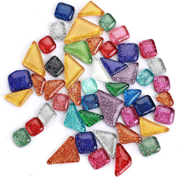 Mixed Glitter Glass Tiles Crystal Mosaic Tiles Kitchen Bathroom Art Craft Supply