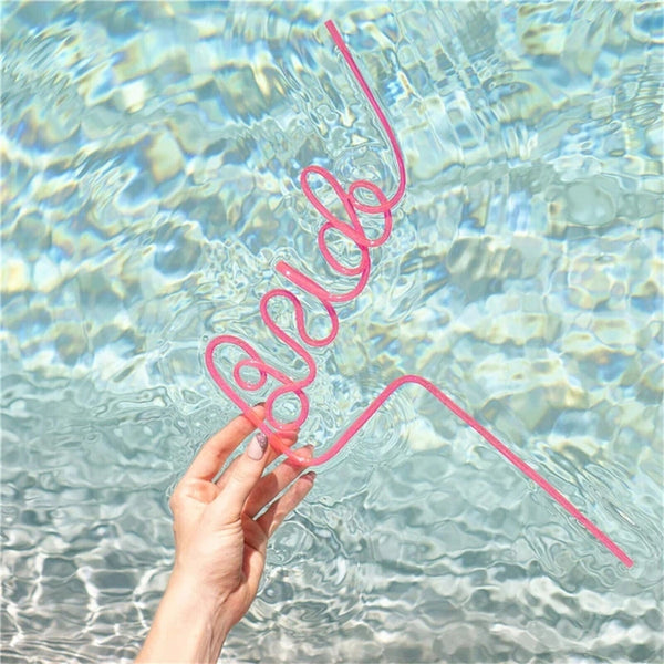 2PCS Bride To Be Party Straws – Bachelorette Hens Party Drinking Straws (White & Pink)