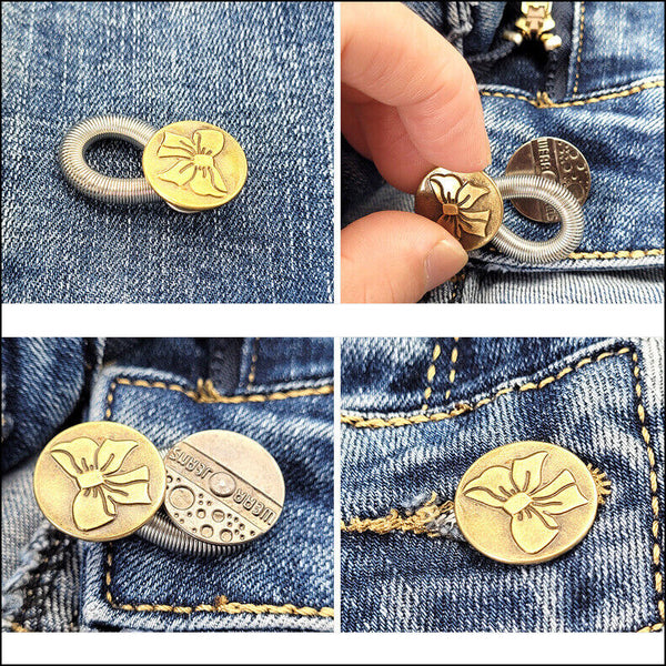Waist Extender Jeans Pants Stretch Button Instant Metal Elastic Expander