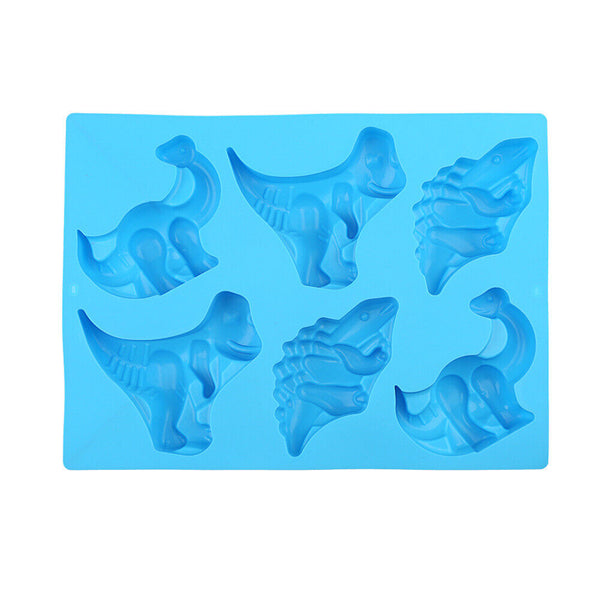 1-2X 3D 6 Dinosaur Silicone Mold Chocolate Baking Mould DIY Candy Jelly Ice Cube