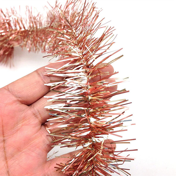 1/2/5PCS Christmas Rose Gold Tinsel Garland Xmas Party Tree Home Decor Ornaments