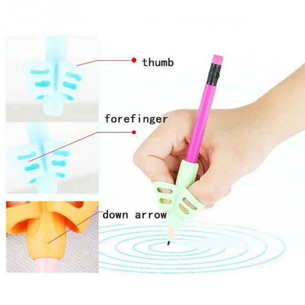 6Pcs Set Children Pencil Holder Pen Writing Aid Grip Posture Tools Correction AU