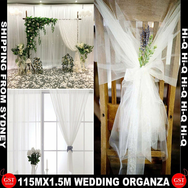 115M Tulle Roll Sheer Crystal Organza Fabric Birthday Event Party Wedding Decor