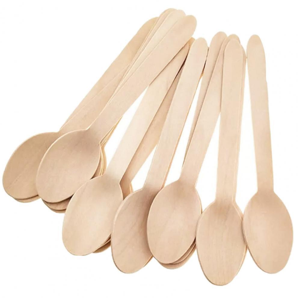 100-2000x Recycle Disposable Wooden Spoon Eco friendly Compostable Wedding Party