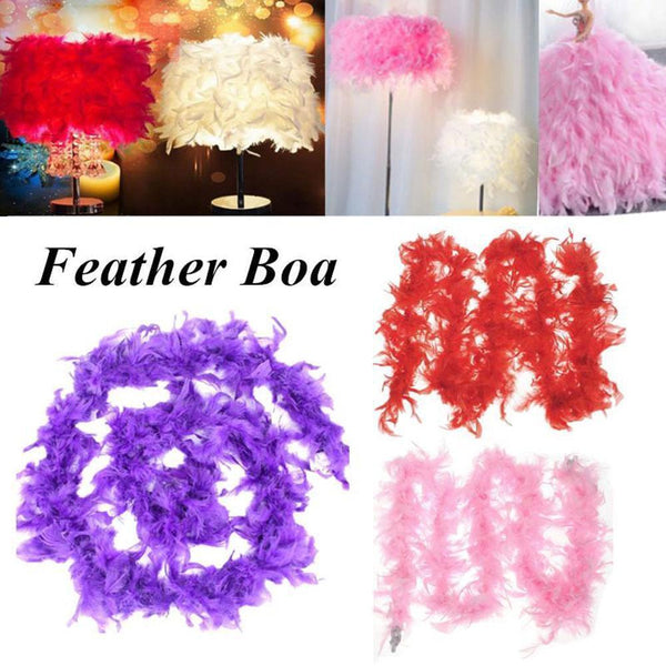 2M Feather Boa Stripe Fluffy Craft Costume Dress Up Wedding Party Flower Decor