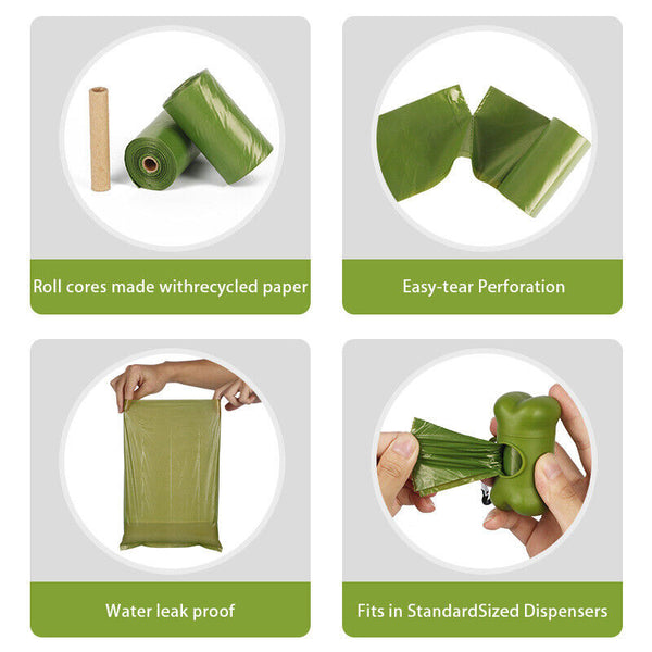 10 Roll Dog Poop Bags Thick Strong Earth-Friendly Degradable Pet Poo Clean Bag