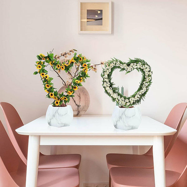 2pcs Metal Garden Trellis Climbing Plants Flower Plant Holder Heart Round Shaped