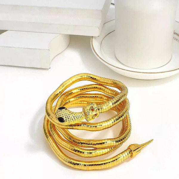 Adjustable Punk Snake Choker Necklace & Flexible Wrap Bracelet Collar Setllar AU