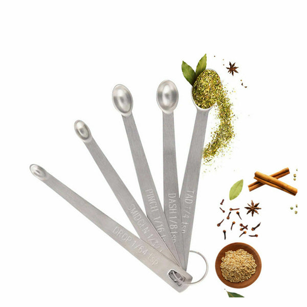 5/6pcs Stainless Steel Mini Measuring Seasoning Dry and Liquid Ingredients Spoon