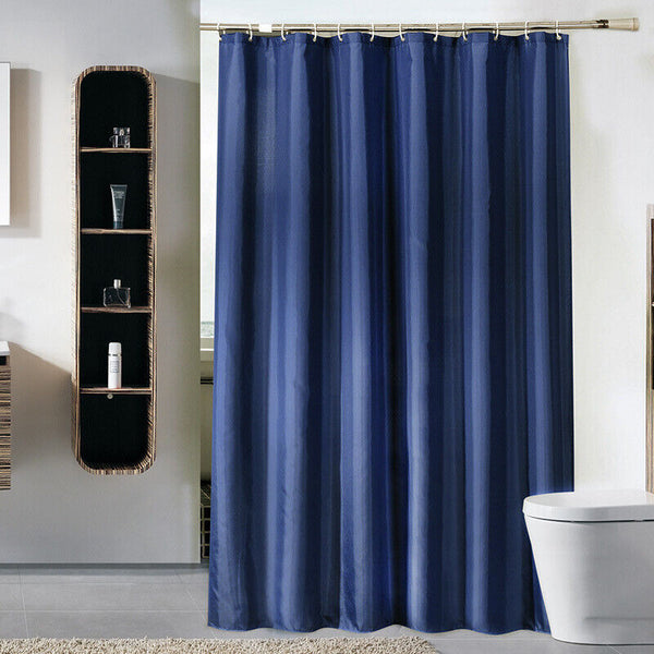 Extra Long Shower Curtain Waterproof Fabric With Hooks Weighted Hem 180x200cm AU