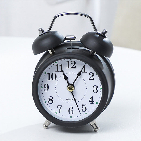 1X Twin Bell Alarm Clock Vintage Retro Loud Clocks Battery Bedside Desk Analogue