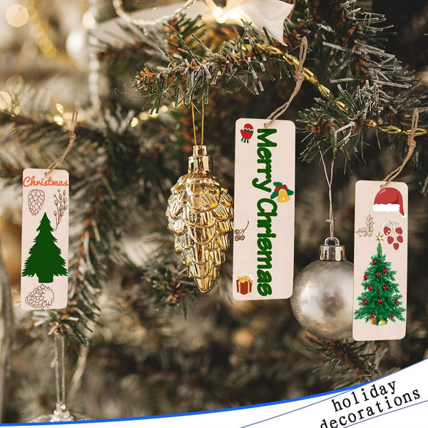 20X Wood Blank Bookmarks DIY Wooden Craft Bookmark Unfinished Wood Hanging Tags