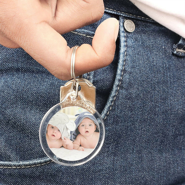 10PCS Keyring Clear Acrylic Photo Key Chain Picture Frame Blanks DIY Rings Gift