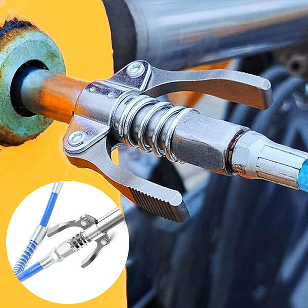 Grease Tool Coupler Heavy-Duty Quick Lock Double Handle Leak-Free Grease Gun AU