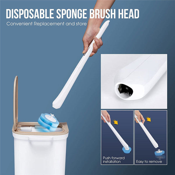 Disposable Bathroom Toilet Brush Holder Set Replacement Cleaning Head Refills AU