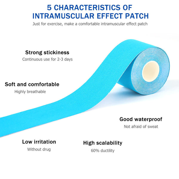 6x Athletic Elastic Physio Sports Kinesiology Rock Tape Muscle Bandage 5cmx5m AU - Lets Party