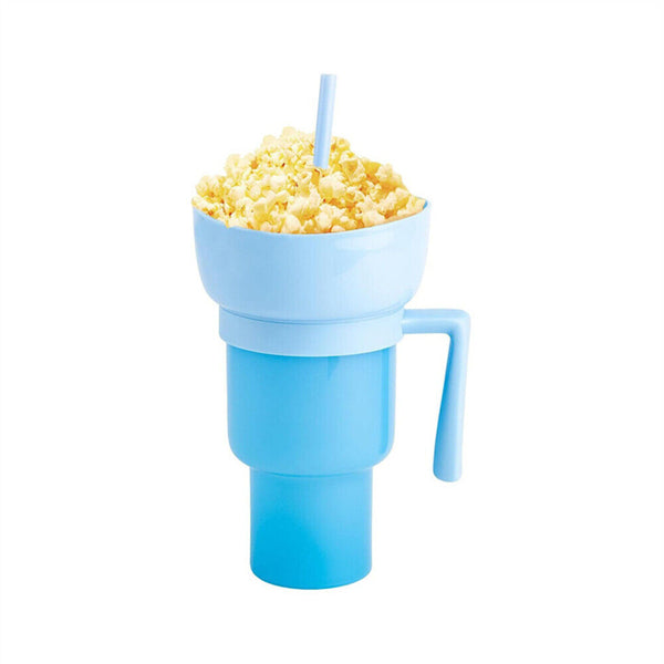 2-in-1 Stadium Tumbler Popcorn Cup Snack Cup Multifunctional Cup Bowl 1000ml AU