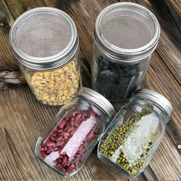 Seed Sprouting Lids Tools Strainer Screen Kits for Wide Mouth Mason Canning Jar