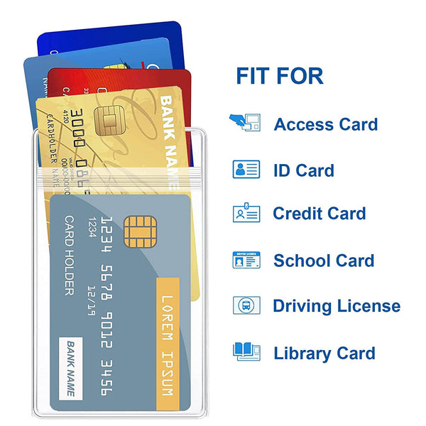 20x Clear Plastic ID CARD HOLDER POUCH Lanyard Work BADGE With Ziplock Quantity