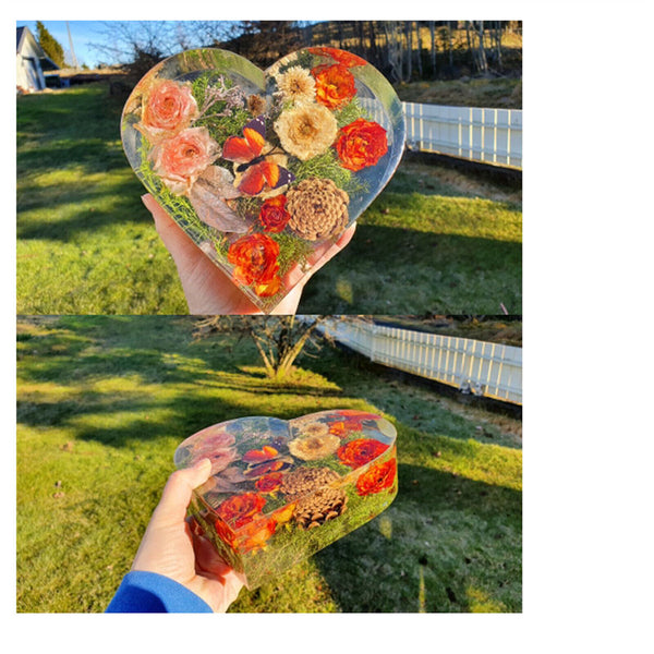 Large Crystal Epoxy Resin Mold Geometry Cube Specimen Love Heart Round Mould DIY