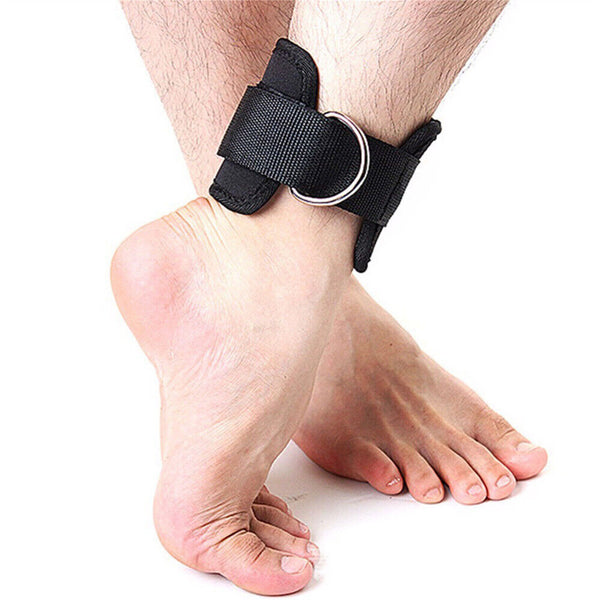 Gym Heavy Duty Ankle Strap Pair Weight Lifting D-Ring Attachment Pulley Cable AU