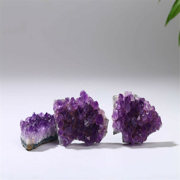 50~200g Natural Amethyst Quartz Geode Druzy with 10Pcs Natural Tumbled Stone AU