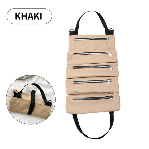 Multi-Purpose Tool Roll Up Bag Wrench Roll Pouch Hanging Tool Portable Organizer