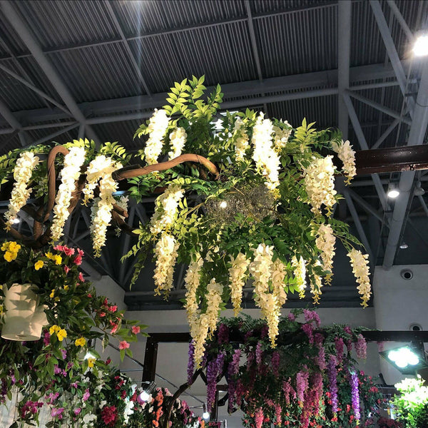 12X 110cm Artificial Wisteria Silk Fake Flower Garland Vine Leaf Hanging Wedding