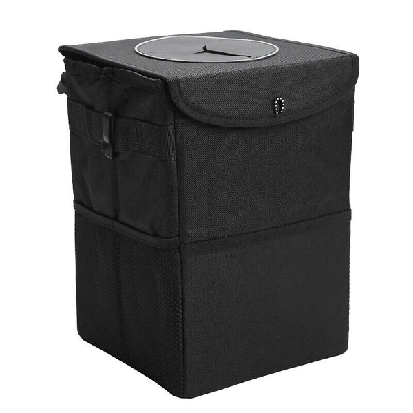Waterproof Car Organizer Trash Can with Lid Bin Storage Garbage Bag Waste Basket