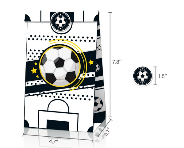 12PCS Soccer Paper Loot Lolly Gift Bags Party Supplies Kids Birthday Favour