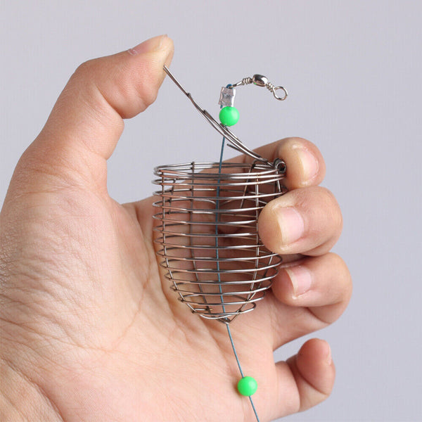 5Pcs Bait Cage Tackle Accessory Fishing Tool Basket Feeder Holder Fishing Trap
