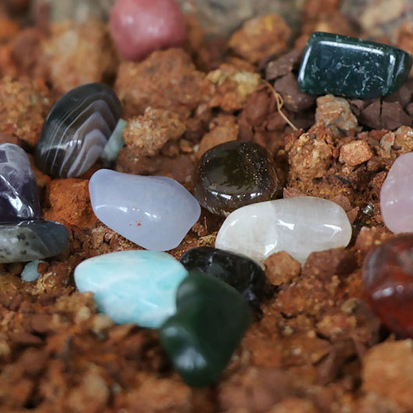 20x Crystal Gemstone Polished Healing Chakra Stone Collection Display Set AU