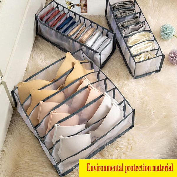 Mesh Storage Bag Divider Clothes Organizer Underwear Sock Jeans Drawer Foldable - Lets Party