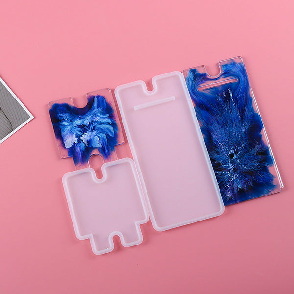 2pcs Silicone Mobile Phone Stand Mould Holder Craft Casting Mold Resin Epoxy DIY - Lets Party
