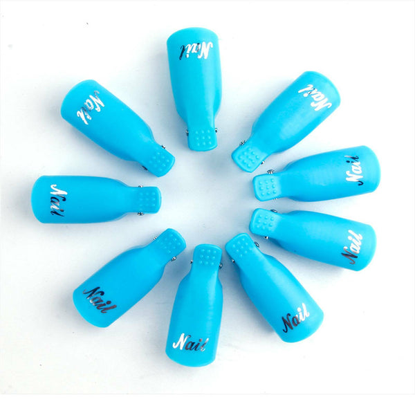 10-100X Plastic Nail Decor Decal Design Cap Clip UV Multicoloured Nail Tool Nail