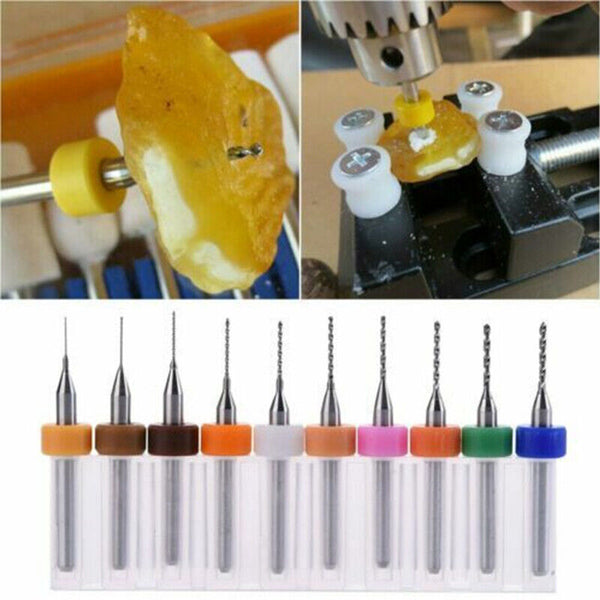 10X 0.1-1.0MM/0.3-1.2MM Carbide Micro Mini Drill Bit Tungsten Steel Rotary Tool