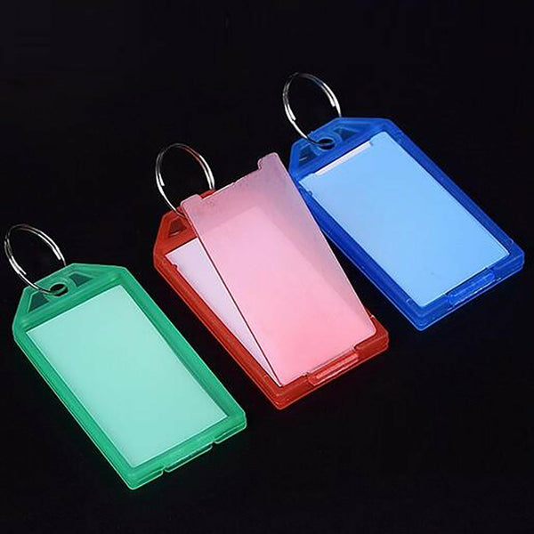 10 Sets Keychains Luggage Tag- Spring Spiral Stretch Coil Wristband Key Ring ID