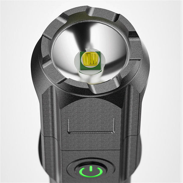 2PCS Zoomable USB Charging Flashlight Strong Flashlight Lamp Tactical Torches