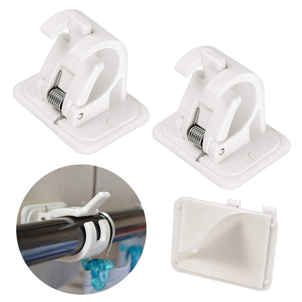 Nail-free Adjustable Curtain Pole Wall Bracket Self-adhesive Rod Holder AU