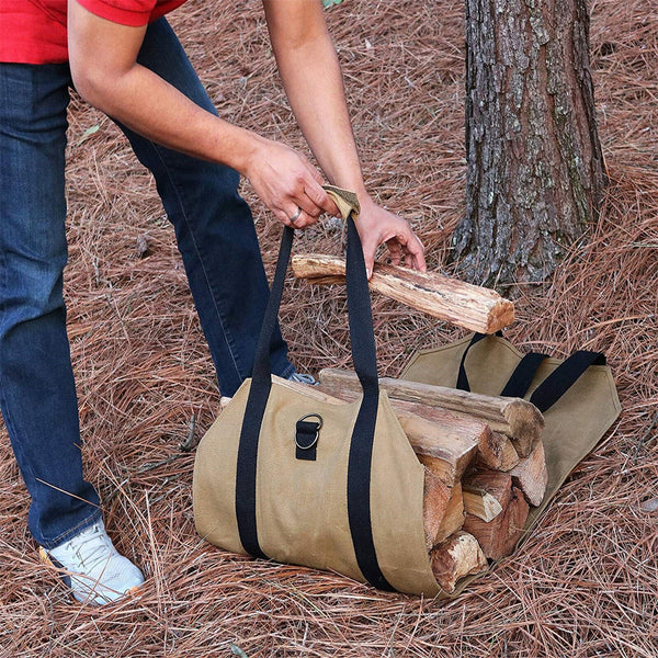 Potable Firewood Log Carrier Tote Bag Fireplace Wood Holder Big Storage Bag AUS