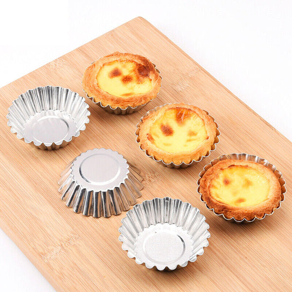 20PCS Cake Cups Circular Tins Pie Egg Tart Mould Mold Plate Baking Tool Cupcake