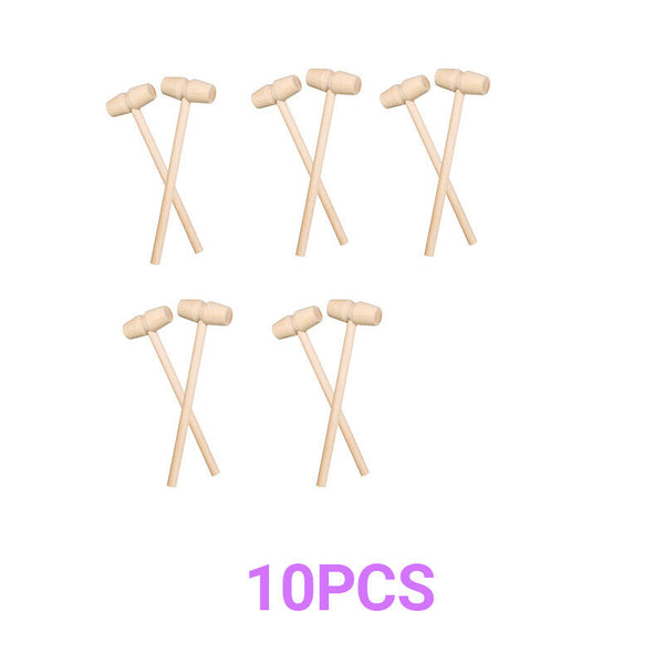 1-50X Wooden Mini Hammer Mallet Kids Flat Head Toy Carving DIY Ornaments Toy AU