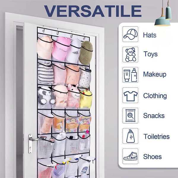 28 Pockets Shoe Holder Bag Organiser Over Door Hanging Shelf Rack Storage Bag AU