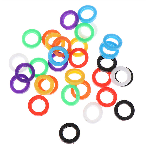 UP 105PCS Bright Colors Hollow Silicone Flexible Elastic Key Cap Covers Keyring