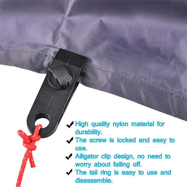 10PCS Awning Tarp Tent Clips Canvas Clamps Heavy Duty Camping Survival Grip Tool - Lets Party